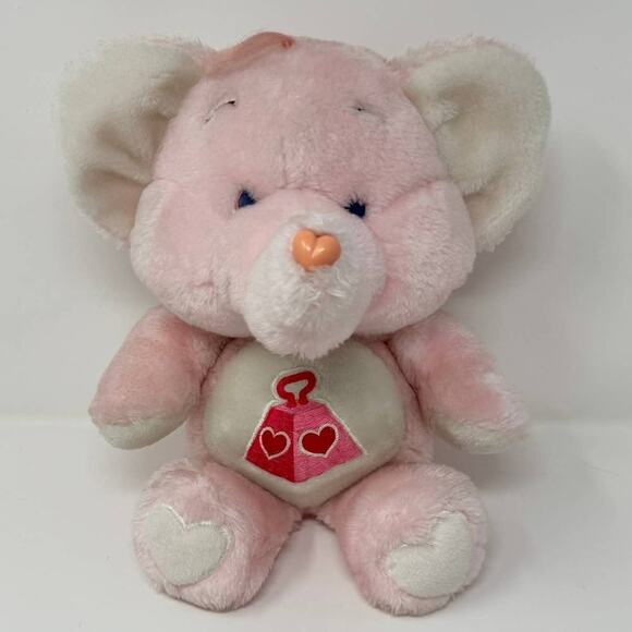 Vintage Kenner Lotsa Heart Elephant Care Bear Cousins 1984 13" Pink Plush Toy - Picture 1 of 14